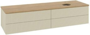 V&B Waschtischunterschrank Antao mit Frontstruktur in Eiche Honig und Grau lackiert, B/T: 160 x 50 cm - Bild 1