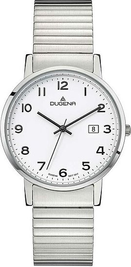 Dugena Damenuhr, Quarz, Edelstahl, Weiß, 37 mm - Bild 1