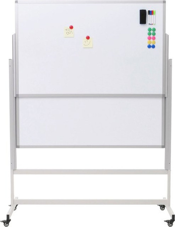 MCW Whiteboard L87 Magnettafel beidseitig beschreibbar höhenverstellbar und rollbar B/H: 101 x 69 cm