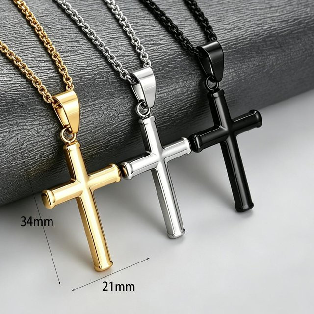 YULIN Anhänger Kruzifix, Edelstahl, Schwarz, Unisex - Bild 1