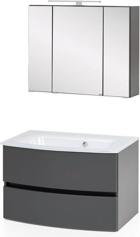 HELD MÖBEL Waschtisch-Set KOPENHAGEN in Grau und Weiß, 4-teilig, modern und wandmontiert - Bild 1