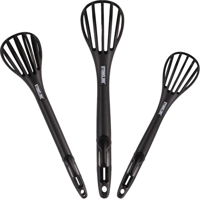 STONELINE® Multifunktionales Schneebesen Set, 3-teilig, Schwarz, aus Silikon und Nylon, spülmaschinenfest - Bild 1