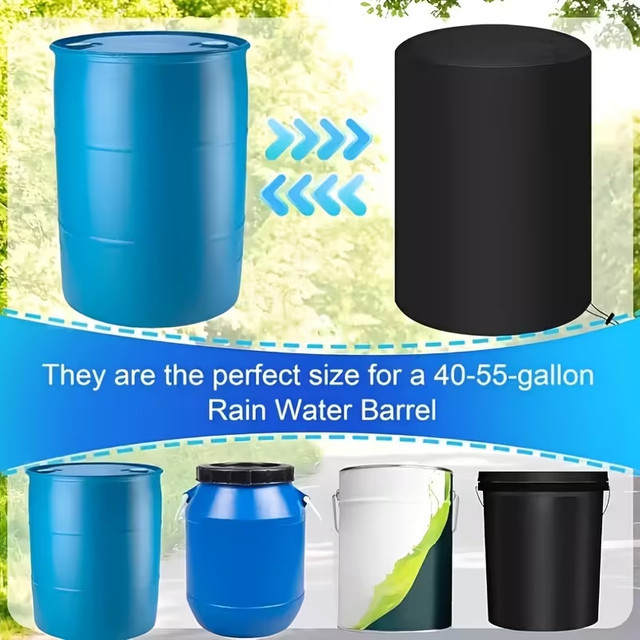 MY·BAKERMAN Wassereimer-Abdeckung für 55-Gallonen-Eimer aus wasserdichtem Oxford-Gewebe in Schwarz - Bild 1