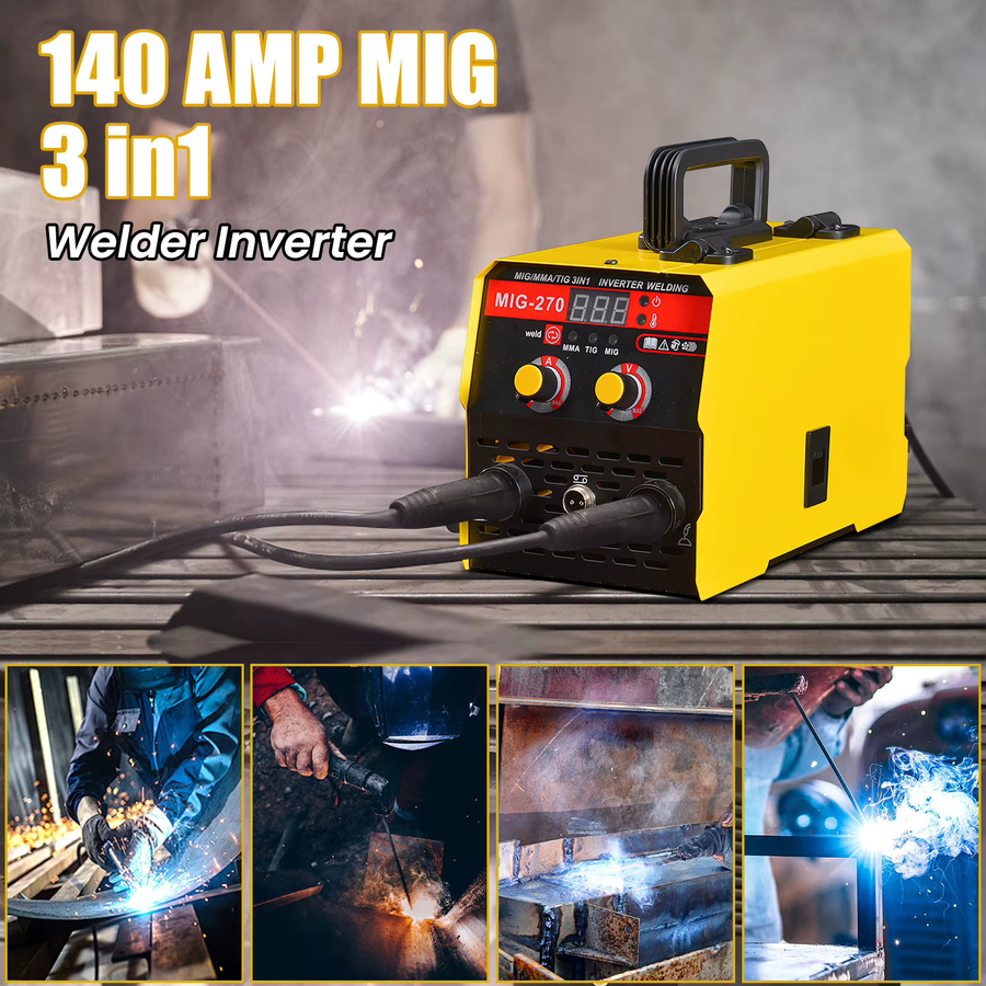 Avehrit 3-in-1 Elektroschweißgerät 250A, tragbares MMA IGBT Inverter-Schweißgerät mit Vollkupfermotor in Gelb - Bild 2