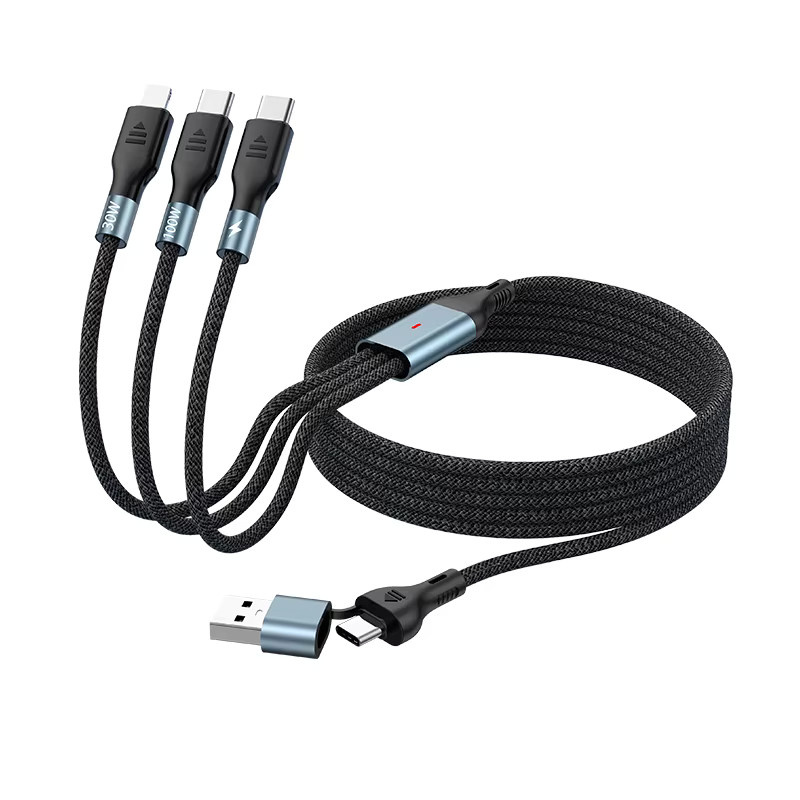 Deepartner Drei-in-Eins-Ladekabel mit 100W Schnellladefunktion für Huawei, Android und Apple in Schwarz - Bild 5