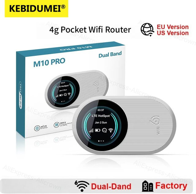 KEBIDUMEI 4G LTE WiFi 6 Pocket Mobile WiFi Router mit 3000mAh Akku in Weiß - Bild 1