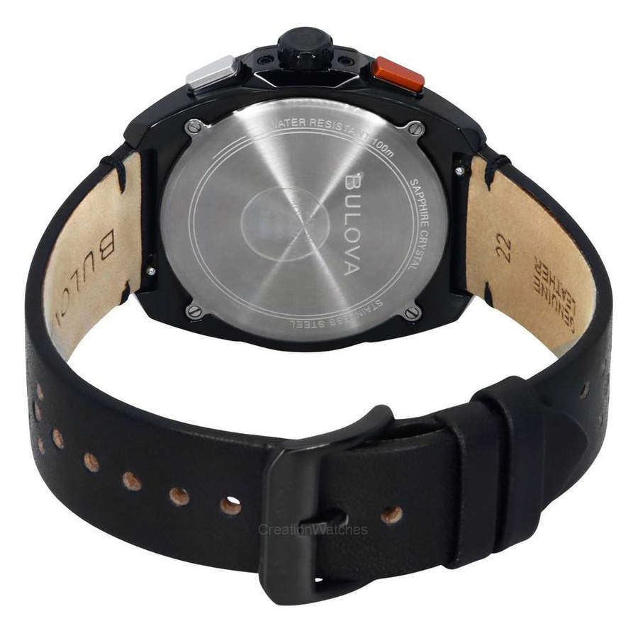 Bulova Racer Chronograph, Lederarmband, Schwarz, Quarz, 42 mm, Herren - Bild 2