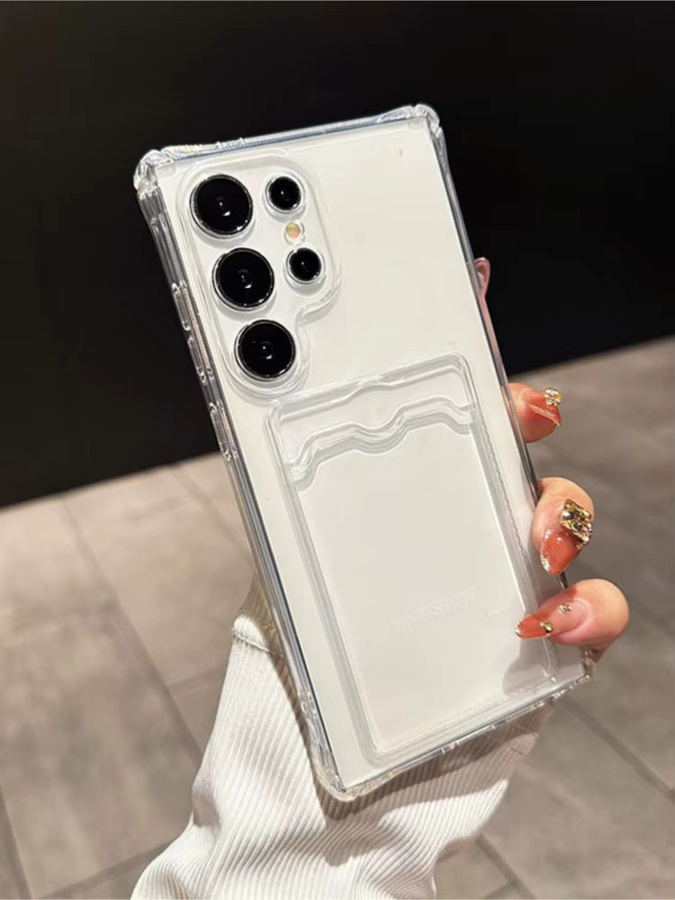 Samsung Handyhülle aus Soft-TPU mit Kartenfach und Anti-Sturz-Schutz, transparent/blau, passend für Samsung Galaxy S26 Ultra, S25 Ultra, S24 Ultra, S23 Ultra, S22 Ultra sowie S25 Plus, S24 Plus, S23 Plus, S22 Plus und die A-Serie A57, A56, A55, A54, A53, - Bild 2