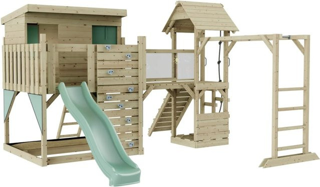 OutdoorToys Spielturm Isak aus Holz in Mintgrün - Bild 1