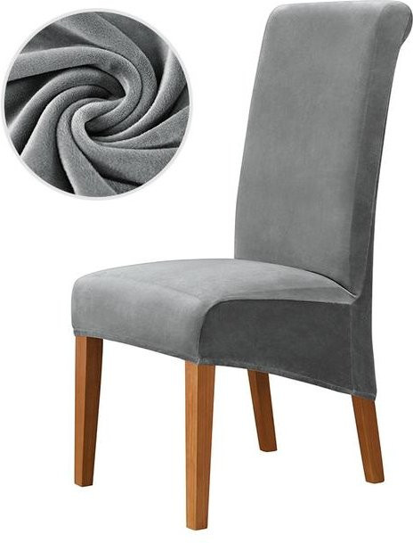 Yiran Furniture Esszimmerstuhlbezug aus Samtstoff mit elastischem Stretch für Stühle mit langer Rückenlehne, XL-Größe - Bild 1