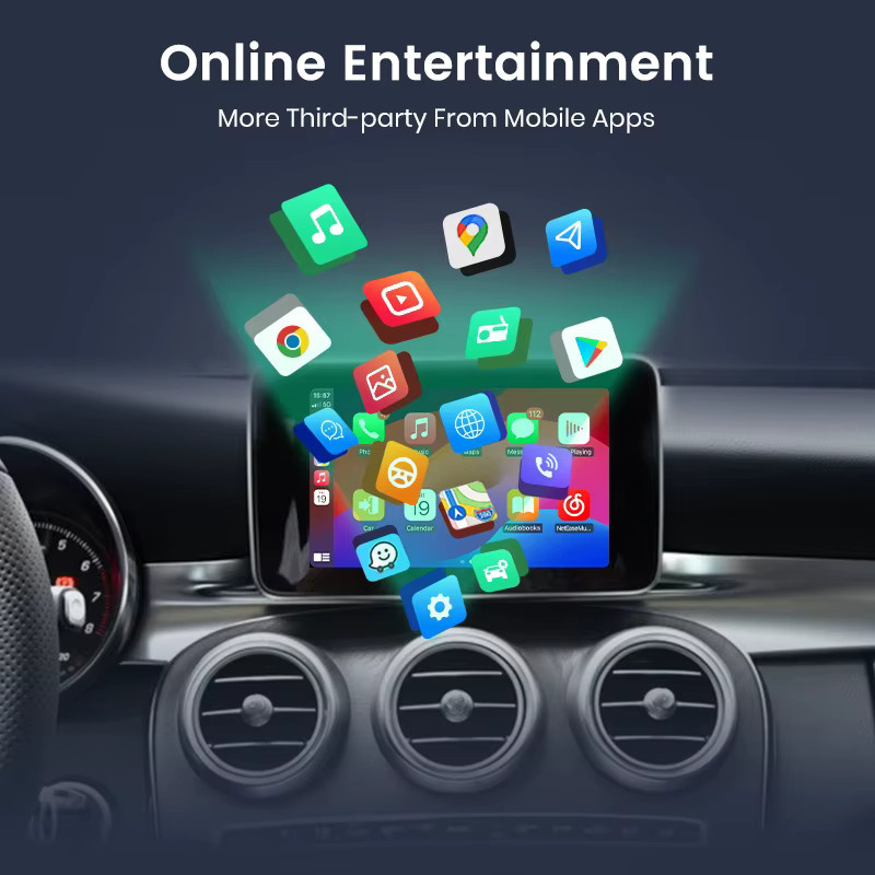 Junsun Wireless CarPlay und Android Auto Modul für Mercedes A-Klasse, C-Klasse, GLC und S-Klasse (W176, W245, W246, W205, W253) mit NTG 4.0, 4.5 und 5.0 sowie Airplay in Schwarz - Bild 4