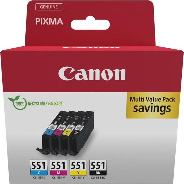Canon CLI-551 Tinten Multipack mit Cyan, Magenta, Gelb und Schwarz - Bild 2