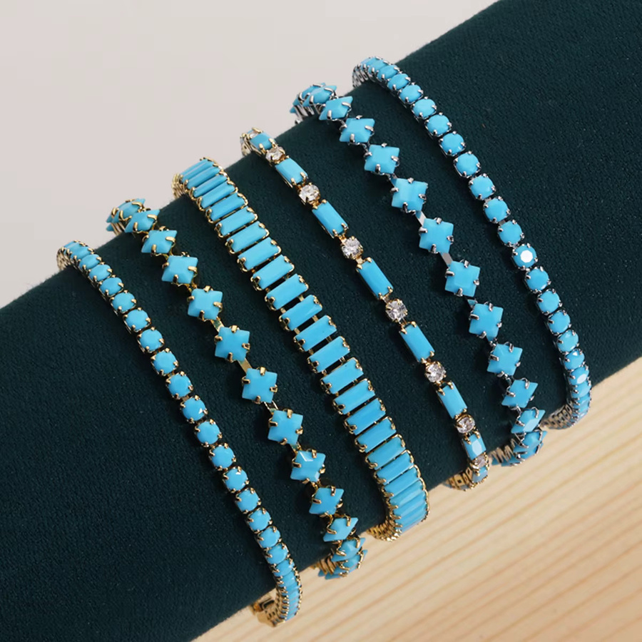 YUYAN Armband, blau-türkisfarben, 18 Karat vergoldet, Damen - Bild 2