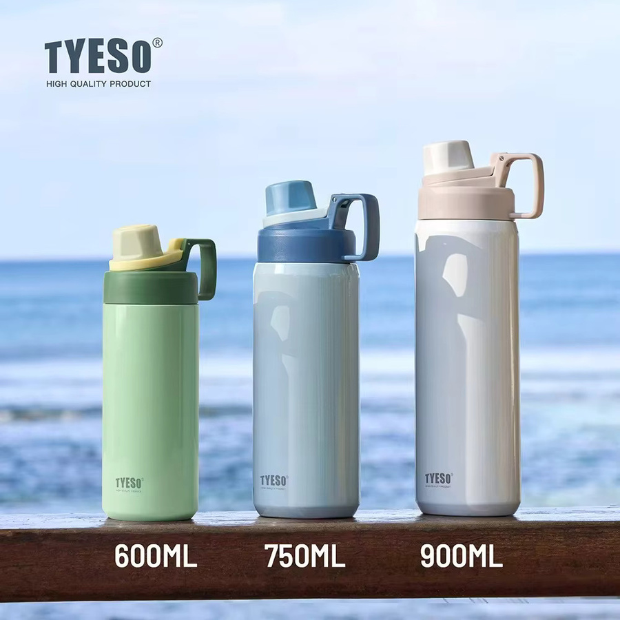 Tyeso Sport-Vakuum-Trinkflasche mit Flip-Verschluss, isoliert und auslaufsicher, Pink, 750 ml - Bild 3