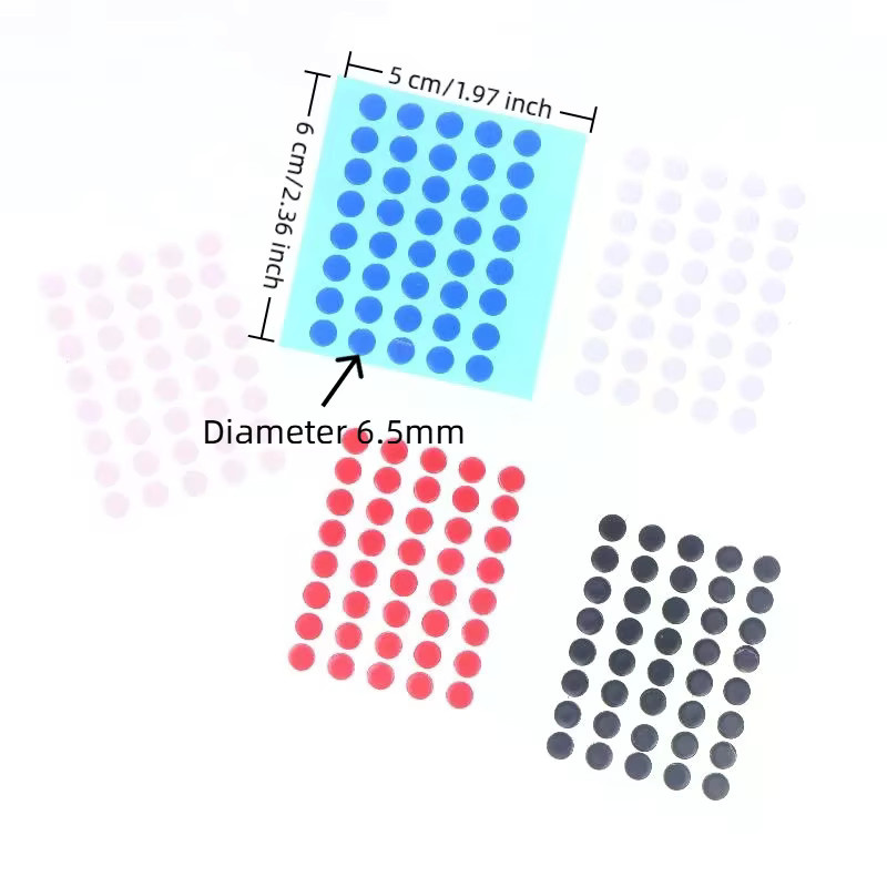40 Stück universelle Mausfüße Gleitfüße Aufkleber in Blau und Multicolour mit 6,5 mm Durchmesser und 0,8 mm Dicke - Bild 2