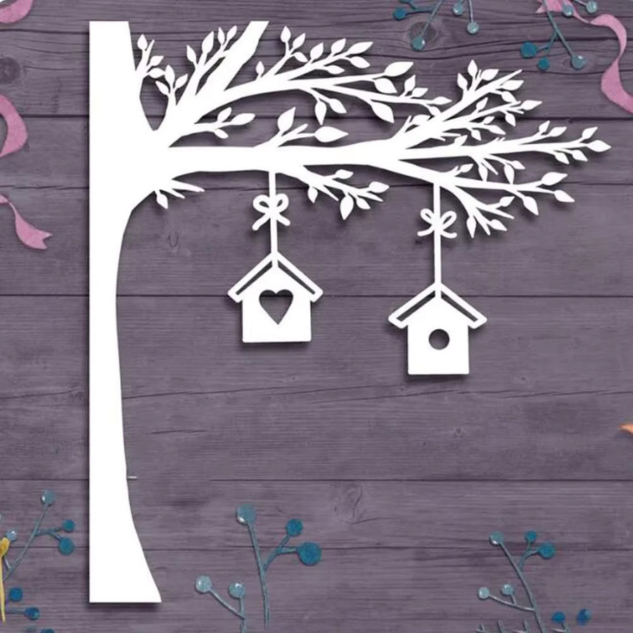 Metall-Stanzschablone Weihnachtsbaumhaus und Blätter für Bastelarbeiten und Sammelalben - Bild 4