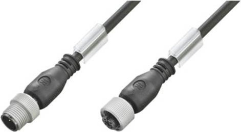 Weidmüller Sensor-Aktor-Steckverbinder M12 Stecker gerade mit Buchse schwarz 2,00 m - Bild 1