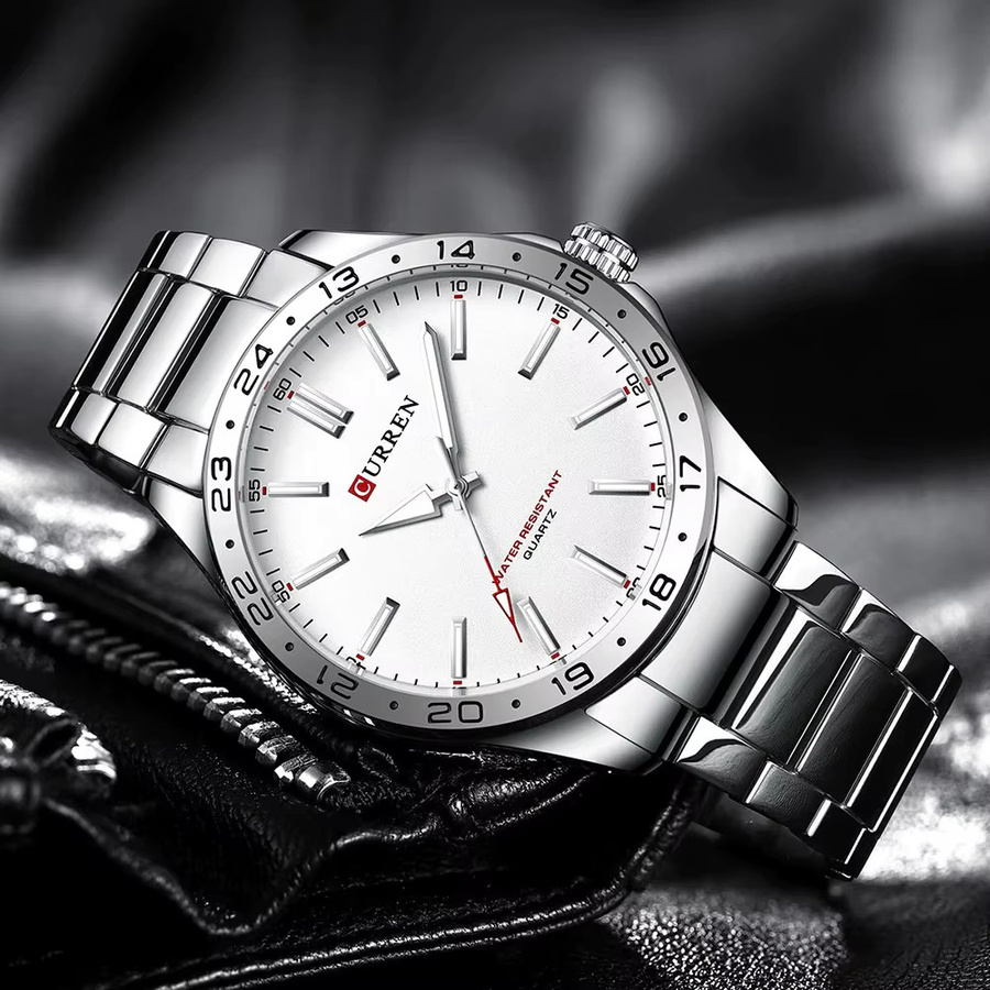 CURREN Armbanduhr, Quarz, Edelstahl, Silber, Herren, Leuchtzeiger - Bild 2