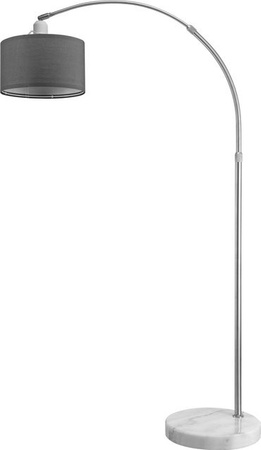 MONZANA Bogenlampe Grau mit Marmorsockel und verstellbarer Höhe