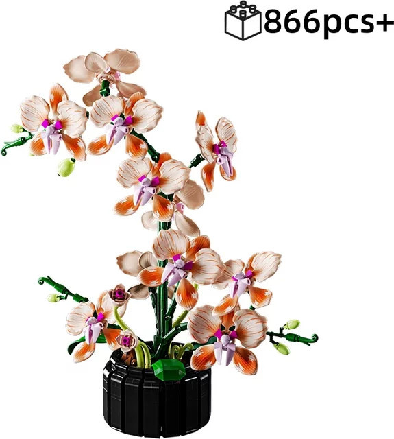 yaafun Orchidee Bouquet Bausteine Modell mit 866 Teilen als kreatives MOC Set zur Dekoration - Bild 1