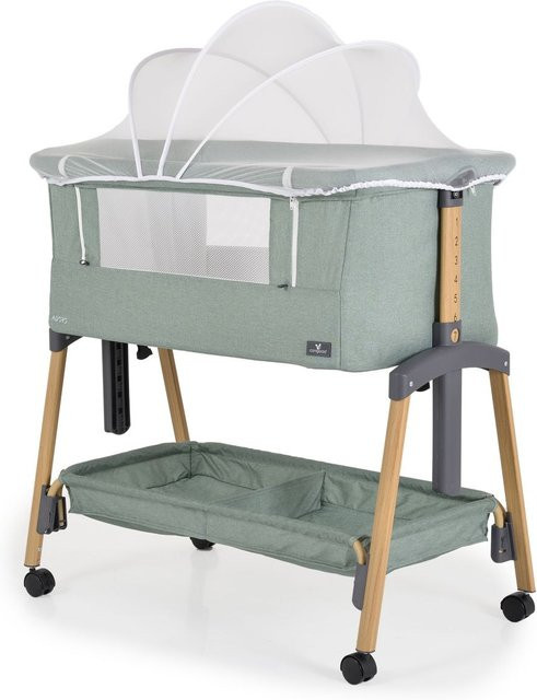 Cangaroo Beistellbett Adoro Babybett mit Matratze und Moskitonetz in Grün - Bild 1