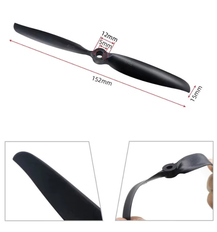 BANGSHE 6040E Propellermodell für Starrflügler, 6-Zoll-Propeller, 2450KV bürstenloser Motor, 6X4E Hochgeschwindigkeits-Anti-Drop-Propeller, Kunststoff, Schwarz - Bild 2