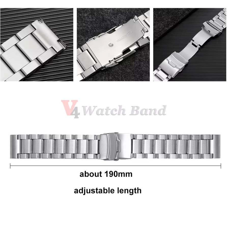nxalp Uhrenarmband Edelstahl, Silber, Unisex - Bild 3