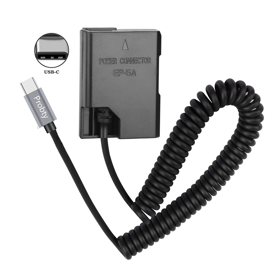 EP-5A USB-C Netzteil-Set mit EN-EL14 EN-EL14a Dummy-Akku für Nikon Kameras in Schwarz - Bild 2