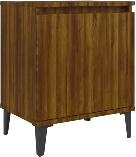 vidaXL Nachttisch in Braun mit Eichen-Optik und Metallbeinen, B/T/H: 40 x 30 x 50 cm - Bild 1