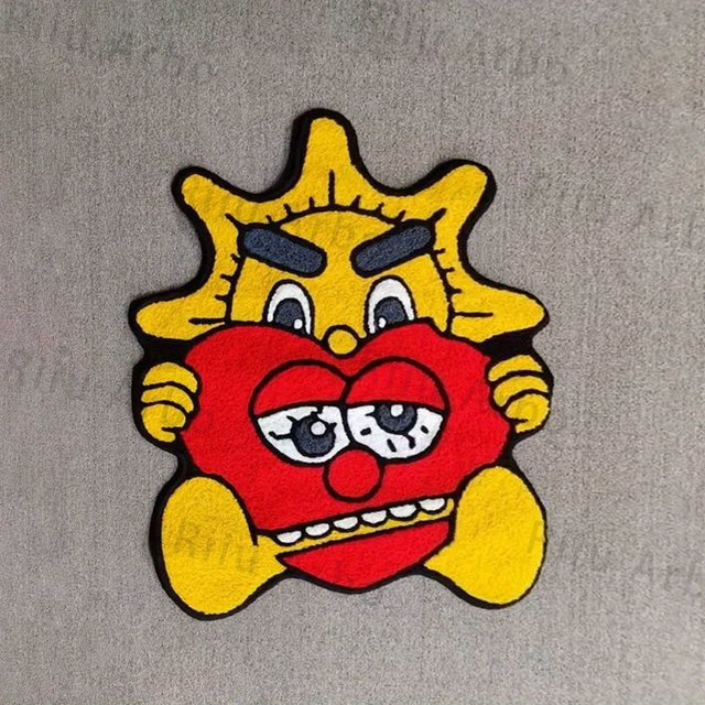 VIKAMA Bodenmatte im Cartoon Street Hip-Hop-Stil, unregelmäßige Teppich-Dekoration für Wohnzimmer und Schlafzimmer, Multicolour - Bild 1