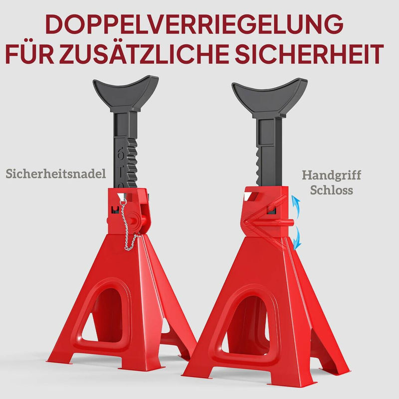 HOMCOM Unterstellbock aus Stahl in Rot und Schwarz, B/H/L: 23 x 37,5 x 26 cm - Bild 5