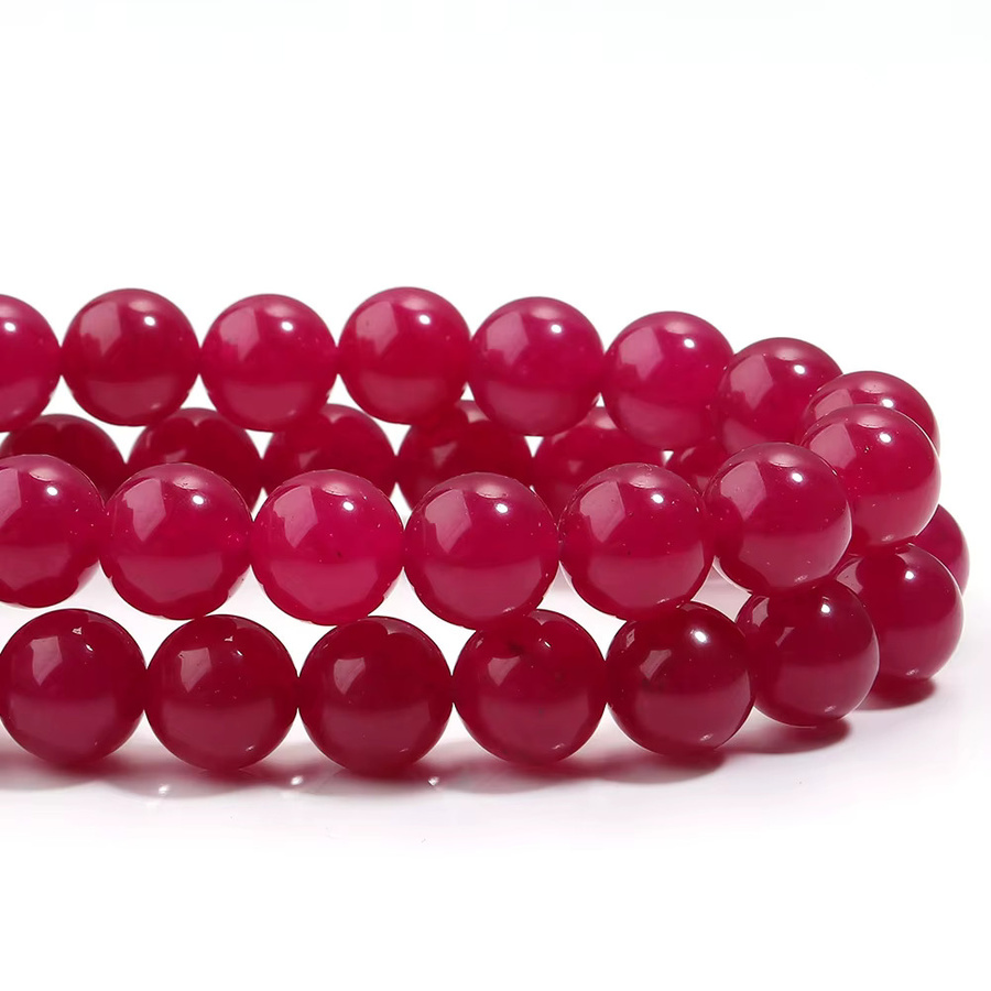 lingsai Naturstein Perlen, Rot Chalcedon Jade, 4-14mm, 15" - Bild 2