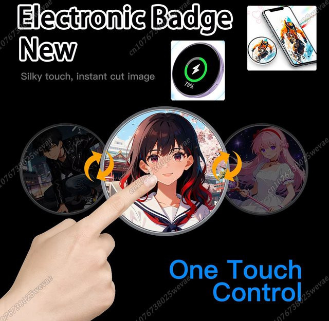 Ola Esporte Elektronisches Dynamisches Anime-Abzeichen mit Digitalem Display in Weiß und Multicolour - Bild 1