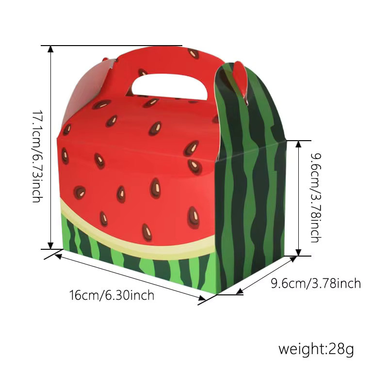 Sommer-Partygeschenkboxen mit Obst-Motiv aus Papier in Mehrfarbig für Geburtstage und Babypartys - Bild 4