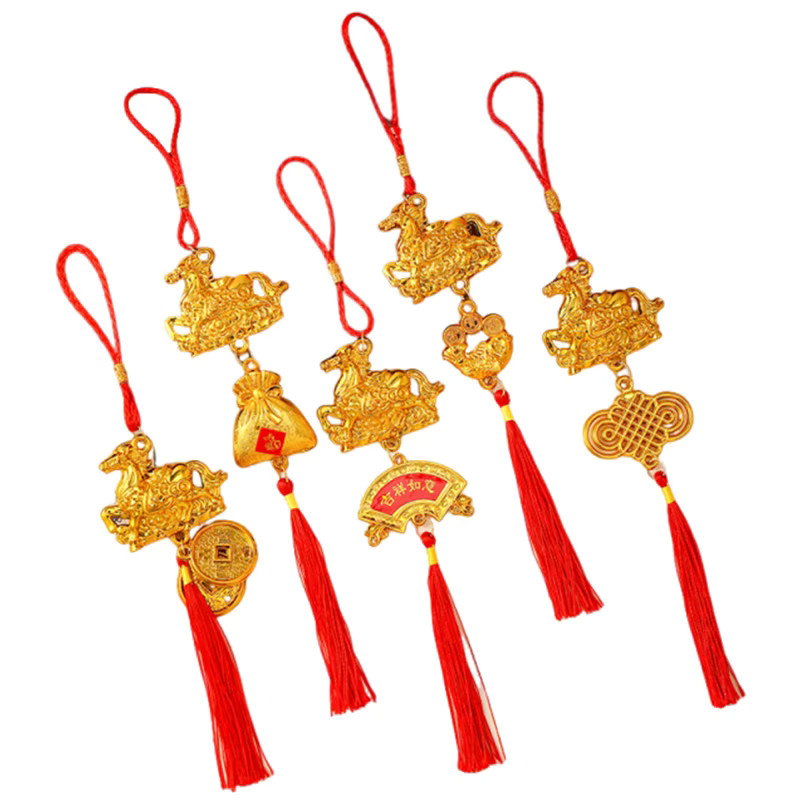 JETTING Chinesische Neujahr Glücksdekoration 2026 Jahr des Pferdes Wandbehang Ornament als kleiner Anhänger - Bild 4