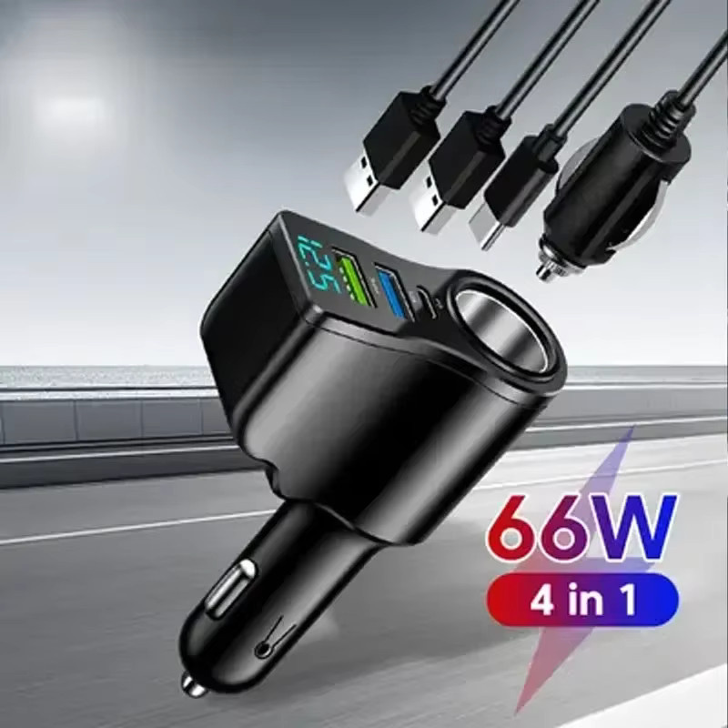 Schnelles Autoladegerät für Mobiltelefone als Konvertierungsstecker für den Zigarettenanzünder in Schwarz - Bild 3