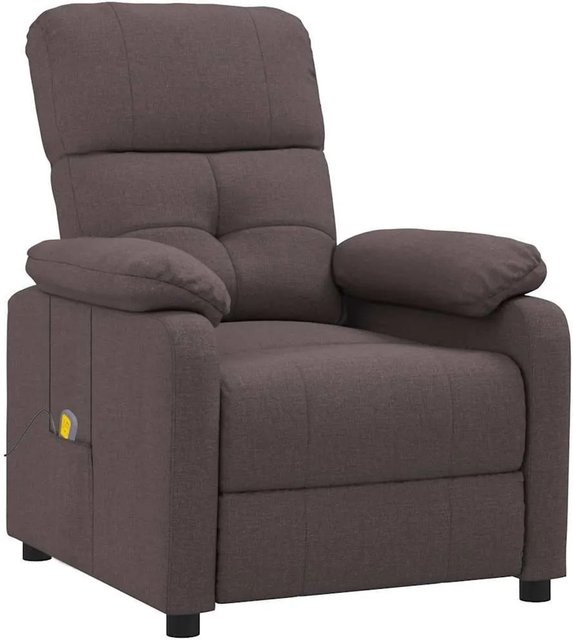vidaXL Massagesessel Dunkelbraun aus Stoff mit Armlehnen - Bild 1