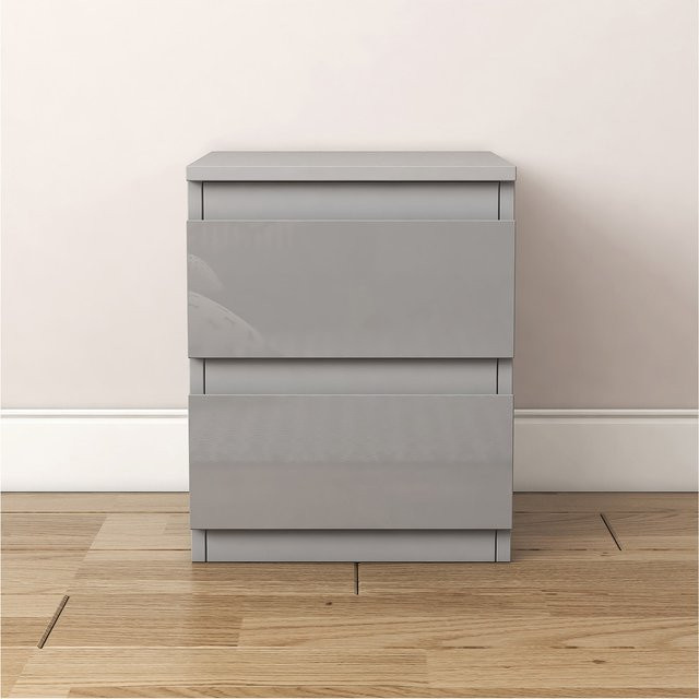 HTI-Living Nachtschrank Kenji modern in Grau Hochglanz - Bild 1