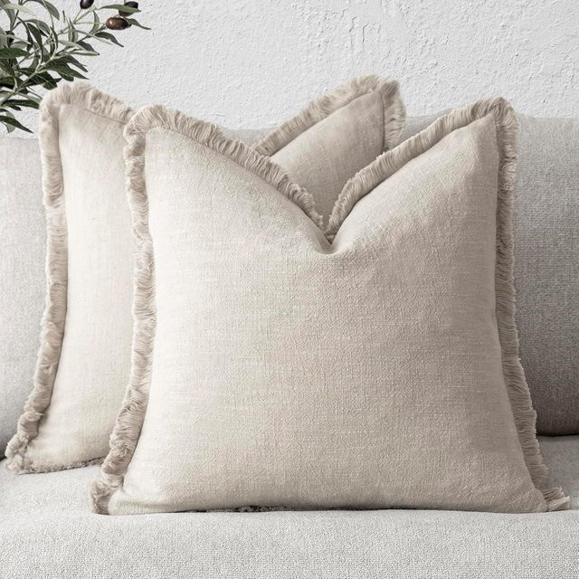 Dekorative Kissenhülle JMG Clothing aus Baumwolle mit Fransen im Boho-Stil, Braun/Beige, B/H: 45 x 45 cm - Bild 1
