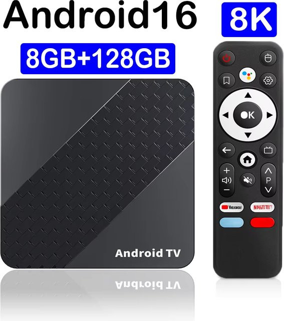 YOZHIXU Smart TV Box X10 Android 16 Streaming Media Player mit RK3518 Quad Core Cortex A53, 4 GB RAM, 64 GB oder 128 GB ROM, Schwarz - Bild 1