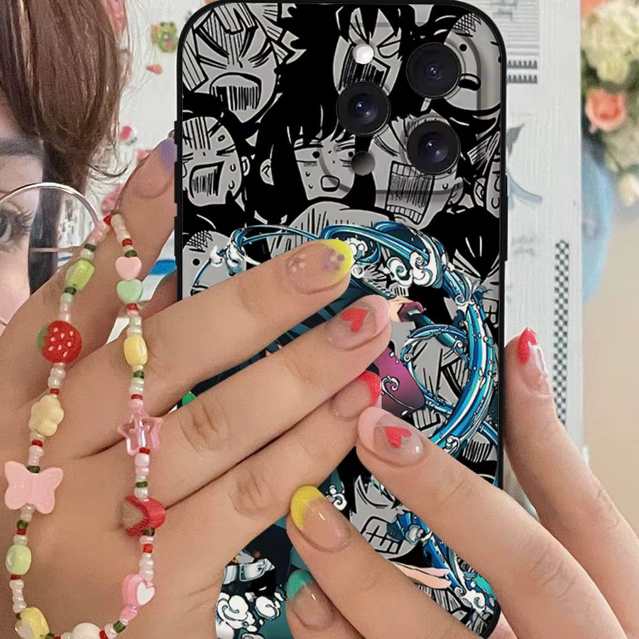 Anime D-Demon Slayers Handyhülle in Schwarz passend für iPhone 17, 16, 15, 14, 13, 11 Pro Max, Plus, X, XR, XS Max und 13 Mini - Bild 5
