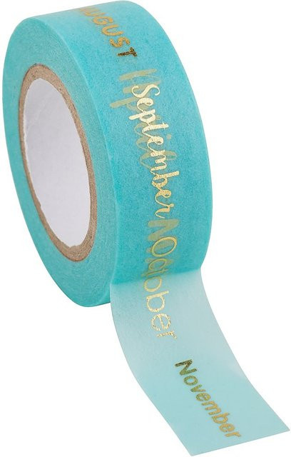 Rico Design Paper Poetry Washi Tape Monate in Türkis und Grün, Breite: 1,5 cm, Länge: 10 m - Bild 1