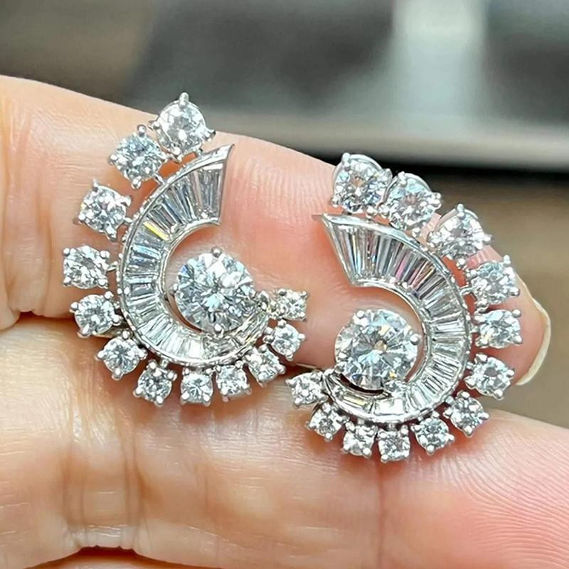 YIRAN Jewelry Ohrstecker, Silber, Kupfer, Zirkonia, Damen - Bild 2