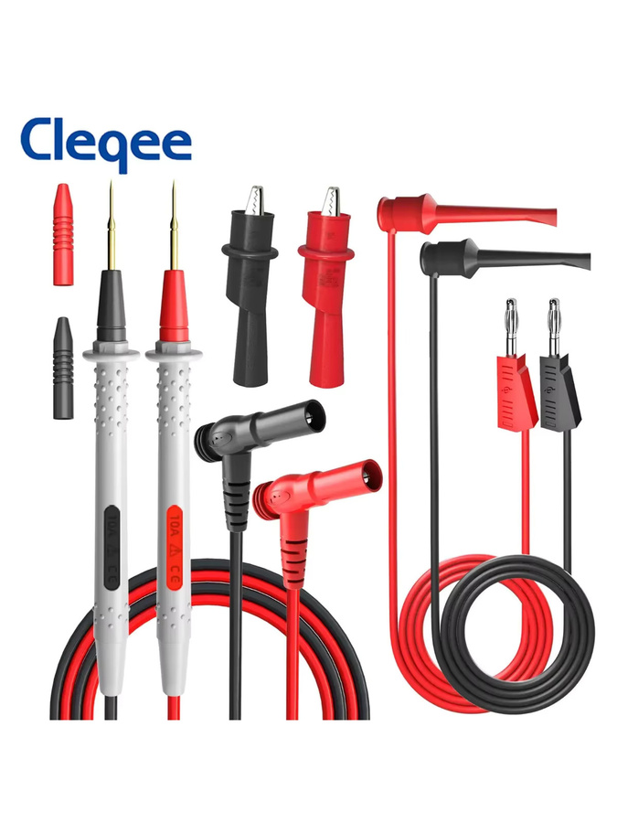 Cleqee P1506 Serie Universal-Multimeter Testleitungen Set mit Krokodilklemmen und 4mm Bananensteckern in Rot - Bild 3