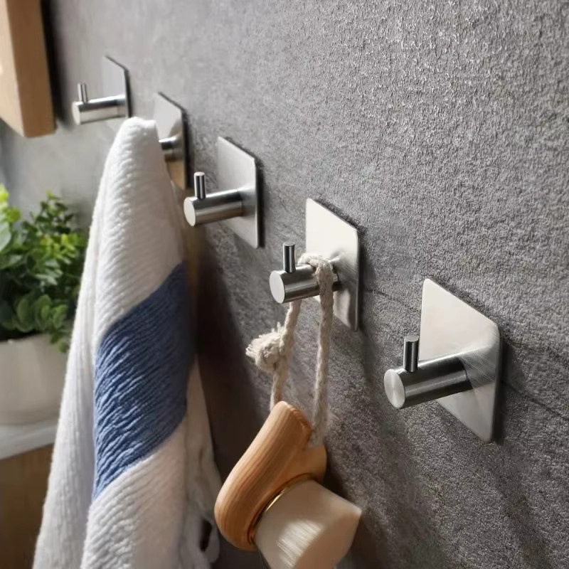 GUOFEI Set aus 4 selbstklebenden Handtuchhaken aus 304 Edelstahl für Badezimmer und Zuhause - Bild 2