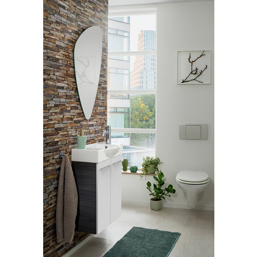 Fackelmann Waschbeckenunterschrank SBC für Badezimmer und Gäste-WC, Dark Oak/Weiss, Hochglanz, B/T/H: 52 x 24,3 x 60 cm - Bild 2
