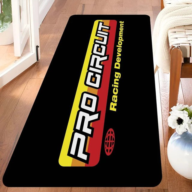 VIKAMA Rennstrecken-Teppich rutschfest und schallschluckend, rechteckiger Bodenmatten-Dekor für Schlafzimmer und Wohnzimmer, Breite: 120 cm, Höhe: 1 cm - Bild 1
