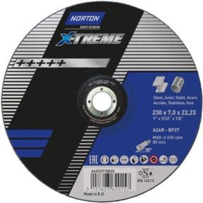 Norton Schruppscheibe X-Treme Blau Durchmesser: 230 mm, Breite: 7,0 mm, Bohrung: 22,23 mm - Bild 1