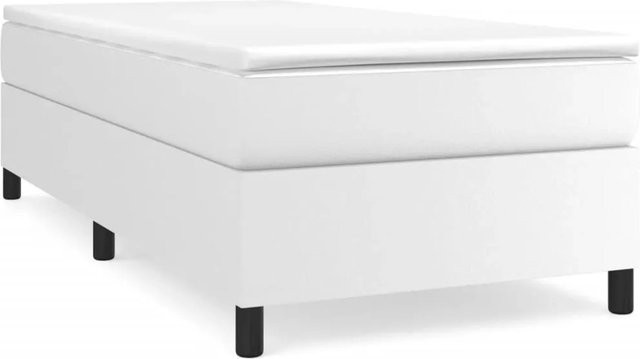 vidaXL Boxspringbett in Weiß aus Kunstleder, B/T/H: 90 x 190 x 35 cm - Bild 1