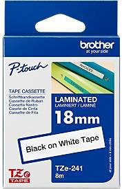 Brother TZe-241 Schriftbandkassette für P-touch, Breite: 18 mm, Länge: 8 m, Farbe: Weiß, Schriftfarbe: Schwarz - Bild 4